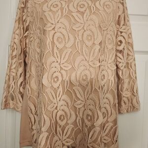 Chico's Lace Top in Beige